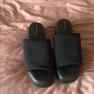 Minimalist Black Slide Sandals